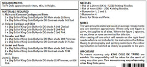 Knitting Pattern: Doll Clothes in DK Yarn