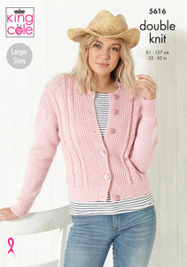 Knitting Pattern: Ladies Summer Cable Cardigans in Cotton DK Yarn