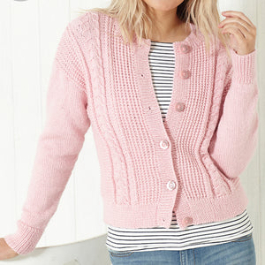 Knitting Pattern: Ladies Summer Cable Cardigans in Cotton DK Yarn