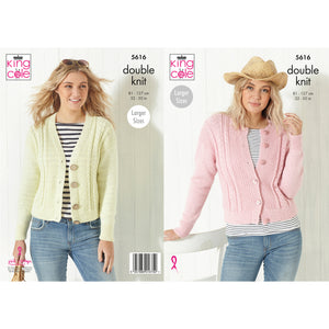 Knitting Pattern: Ladies Summer Cable Cardigans in Cotton DK Yarn