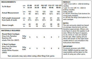 Knitting Pattern: Ladies Summer Cable Cardigans in Cotton DK Yarn
