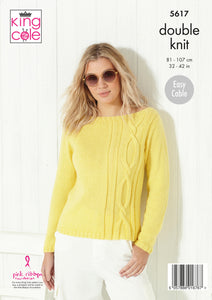Knitting Pattern: Ladies Summer Cable Sweater and Top in DK Yarn