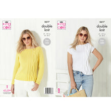 Load image into Gallery viewer, Knitting Pattern: Ladies Summer Cable Sweater and Top in DK Yarn
