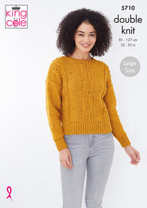 Knitting Pattern: Ladies Cable Sweater and Cardigan in DK Yarn