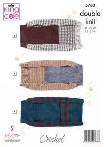 Crochet Pattern: Dog Coats in DK Yarn