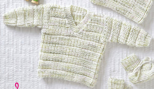 Knitting Pattern: Baby Cardigan, Waistcoat, Sweater, Tank Top and Bootees for Premature to 24 Months