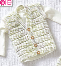 Load image into Gallery viewer, Knitting Pattern: Baby Cardigan, Waistcoat, Sweater, Tank Top and Bootees for Premature to 24 Months
