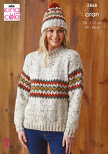 Load image into Gallery viewer, Knitting Pattern: Aran Sweater and Hats for Women

