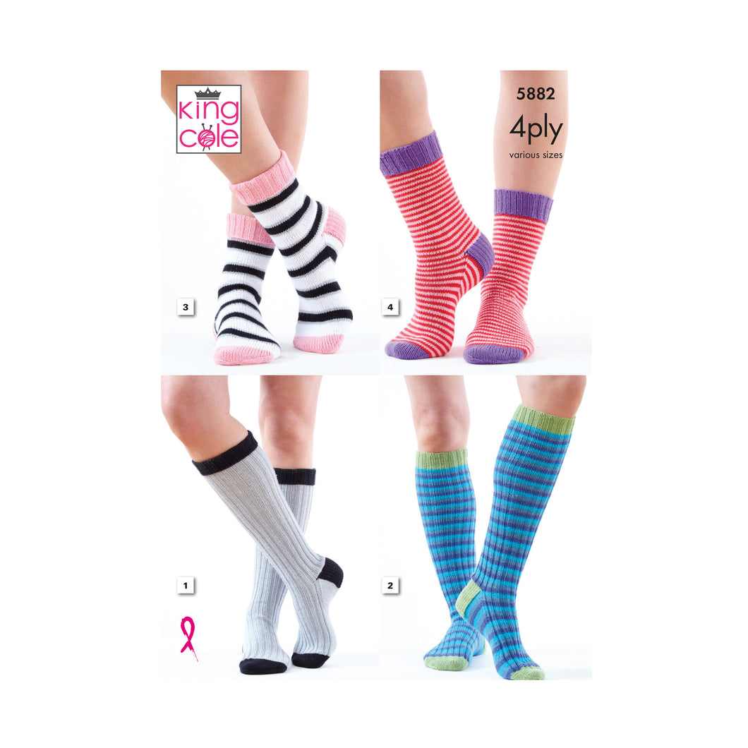 Knitting Pattern: Adult Socks in Cotton Socks 4 Ply Yarn