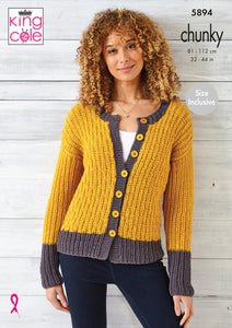 Knitting Pattern: Ladies Cardigan and Sweater in Chunky Yarn