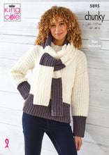 Load image into Gallery viewer, Knitting Pattern: Ladies Sweaters and Scarf in Chunky Yarn
