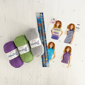 Knitting Kit: Summer Tops for Ladies in Cotton 4 Ply Yarn
