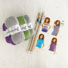 Load image into Gallery viewer, Knitting Kit: Summer Tops for Ladies in Cotton 4 Ply Yarn

