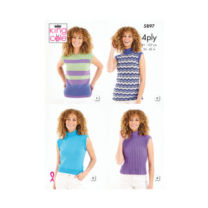 Knitting Pattern: Summer Tops for Ladies in Cotton 4 Ply Yarn
