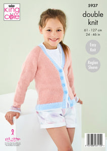 Knitting Pattern: Sweater and Cardigan for Ladies and Girls in DK Yarn