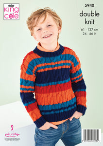 Knitting Pattern: Cable Sweaters in DK Yarn for Men and Boys