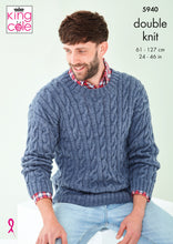 Load image into Gallery viewer, Knitting Pattern: Cable Sweaters in DK Yarn for Men and Boys

