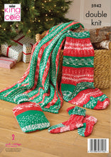 Load image into Gallery viewer, Knitting Pattern: Easy Xmas Stocking, Blanket, Socks, Hot Water Bottle Cover
