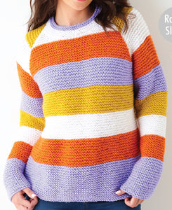 Knitting Pattern: Ladies Striped Sweaters in Chunky Yarn