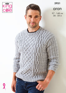 Knitting Pattern: Men's Aran Sweater