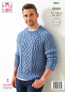 Knitting Pattern: Men's Aran Sweater