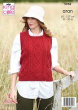 Load image into Gallery viewer, Knitting Pattern: Ladies Aran Tank or Vest with V or Round Neck
