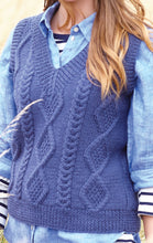 Load image into Gallery viewer, Knitting Pattern: Ladies Aran Tank or Vest with V or Round Neck
