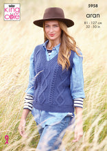 Load image into Gallery viewer, Knitting Pattern: Ladies Aran Tank or Vest with V or Round Neck

