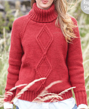 Load image into Gallery viewer, Knitting Pattern: Ladies Aran Sweater with Round or Polo Neck
