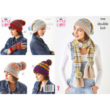 Load image into Gallery viewer, Knitting Pattern: Hats, Scarf and Wristwarmer in DK Yarn
