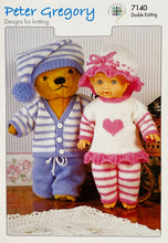 Load image into Gallery viewer, SALE: Knitting Pattern: Doll and Preemie Baby Pyjamas in DK Yarn

