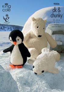Knitting Pattern: Penguin, Polar Bear and Seal in DK Yarn