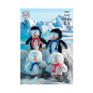 Knitting Pattern: Penguin Family in Tinsel Chunky Yarn