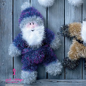 Knitting Pattern: Santas in Tinsel Chunky Yarn