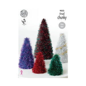 Knitting Kit: Christmas Trees in Tinsel Yarn