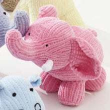 Load image into Gallery viewer, Toy Knitting Pattern: Giraffe, Elephant and Hippo Baby Toys in Yummy Yarn
