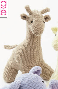 Toy Knitting Pattern: Giraffe, Elephant and Hippo Baby Toys in Yummy Yarn