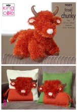 Load image into Gallery viewer, Knitting Pattern: Highland Cow Toy and Cushion in Tinsel Chunky Yarn
