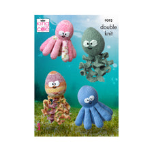 Load image into Gallery viewer, Knitting Pattern: Octopus and Squid Toys in DK Yarn
