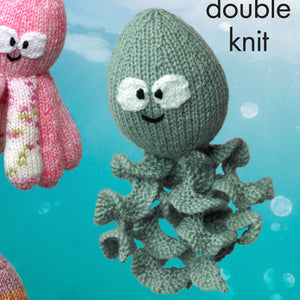 Knitting Pattern: Octopus and Squid Toys in DK Yarn