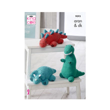 Load image into Gallery viewer, Knitting Pattern: Dinosaur Knitted Toys in Aran and DK Yarn
