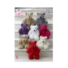 Load image into Gallery viewer, SALE: Knitting Pattern: Teddies King Cole Tufty Super Chunky Yarn
