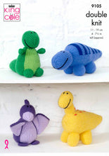 Load image into Gallery viewer, Knitting Pattern: Dinosaur Knitted Toys in DK Yarn
