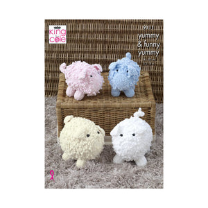 Knitting Pattern: Pigs in King Cole Yummy and Funny Yummy Yarn