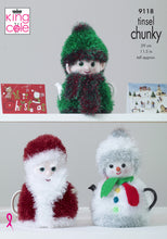 Load image into Gallery viewer, Knitting Pattern: Christmas Tea Cosies in Tinsel Chunky Yarn

