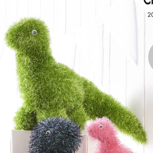 Knitting Kit: Dinosaur Toy in Green Tinsel Yarn