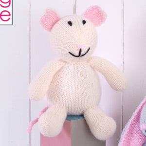 Knitting Pattern: Toy Bunny and Mouse Easy Knit in DK Yarn