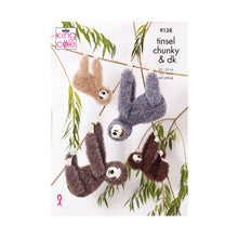 Load image into Gallery viewer, Knitting Pattern: Sloths in King Cole Tinsel Chunky Yarn
