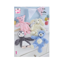 Load image into Gallery viewer, Knitting Pattern: Flat Snuggle Toys. Rabbit, Bear, Penguin and Pig
