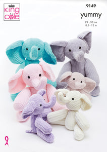 Knitting Pattern: Elephants in King Cole Yummy Yarn